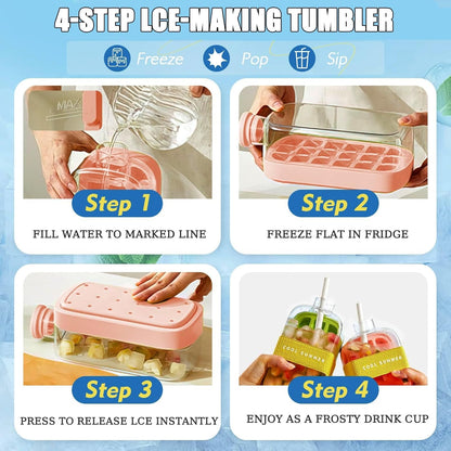 2-in-1 Ice Cube Tray Water Bottle